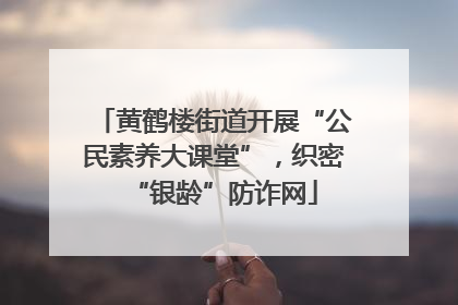 黄鹤楼街道开展“公民素养大课堂”，织密“银龄”防诈网
